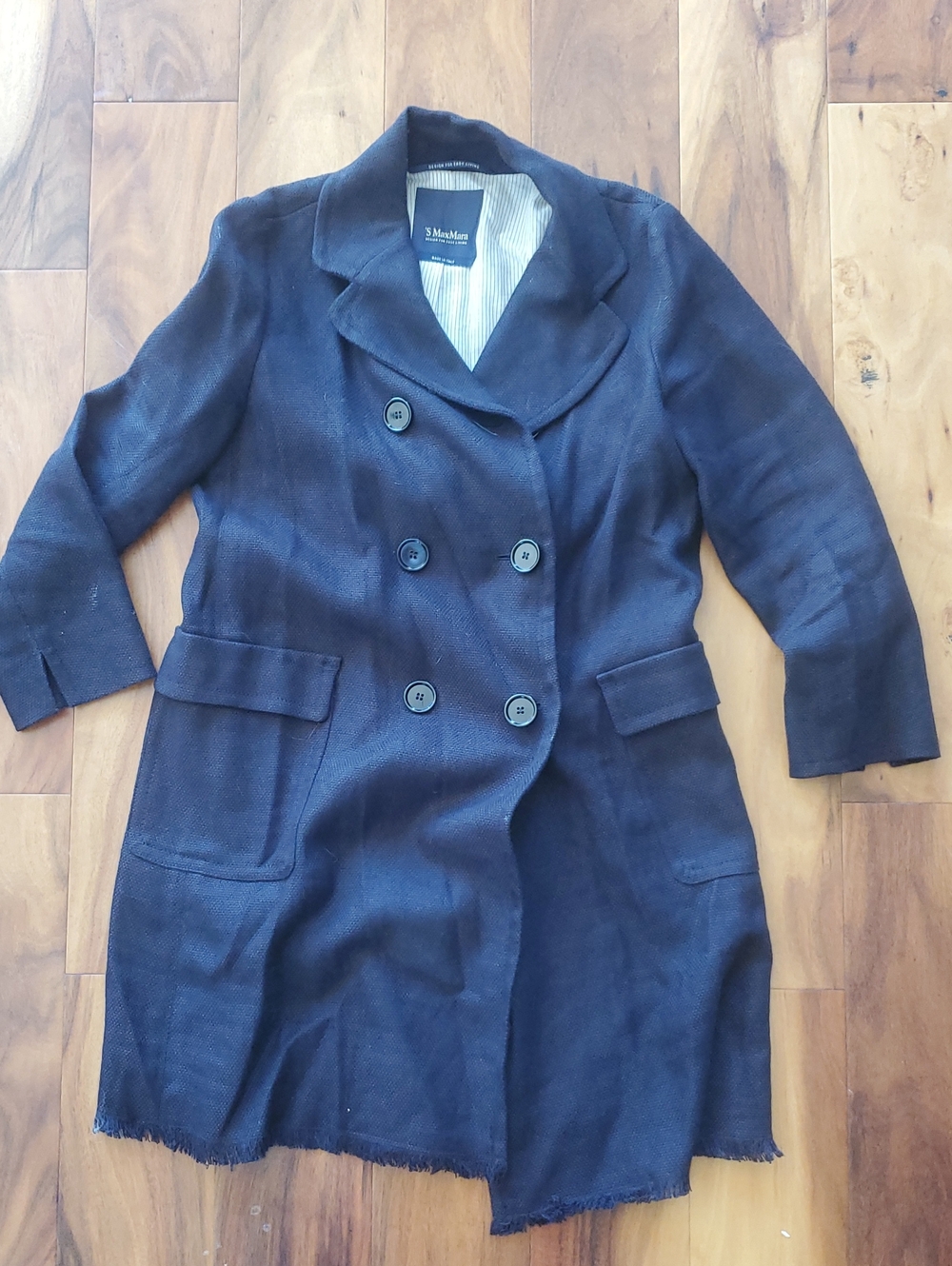 MaxMara Navy Double-Breasted Pea Coat